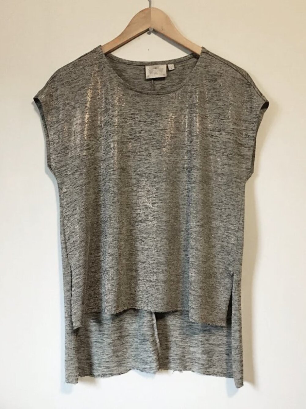Dantelle Shimmery Knit Metallic High Low Turkish Top - Small Boho Chic
